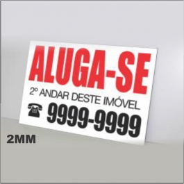 Placa PSI PSI 2mm Medida Personalizada  Adesivado Sem laminação 